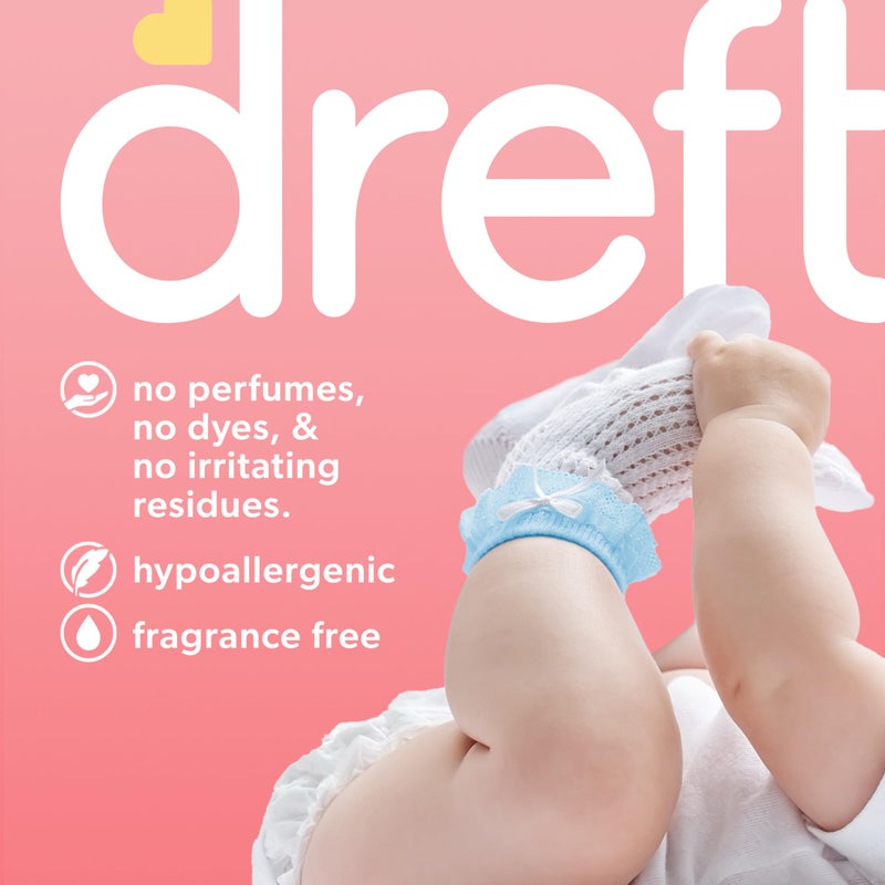 Dreft Free & Gentle Liquid Laundry Detergent, Free of Dyes and Perfumes for Families, Hypoallergenic, 64 loads - Image 2